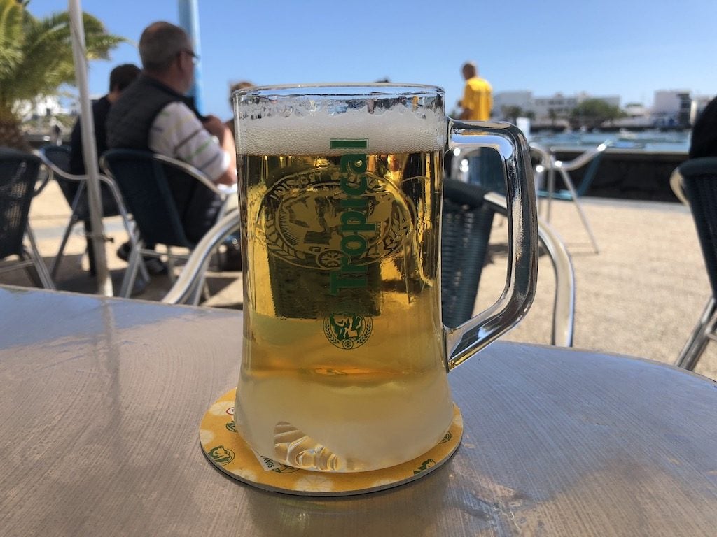 Large beer at Papa Miguel